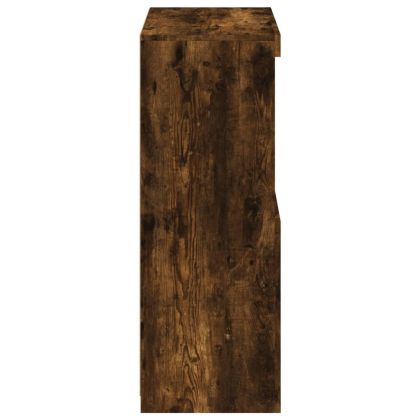 Страничен шкаф с LED осветление, опушен дъб, инженерно дърво