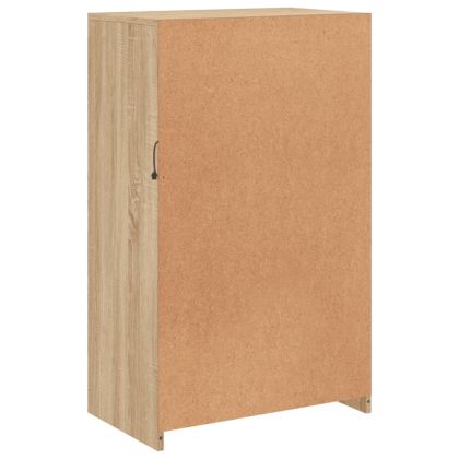 Страничен шкаф с LED осветление, дъб сонома, инженерно дърво