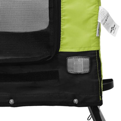 Ремарке за колело за любимци зелено черно Оксфорд плат и желязо