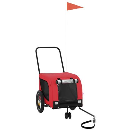 Ремарке за колело за любимци черно червено Оксфорд плат желязо