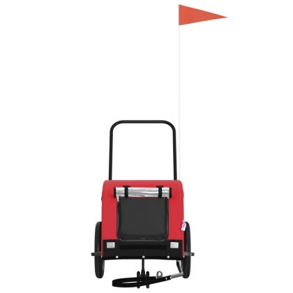 Ремарке за колело за любимци черно червено Оксфорд плат желязо