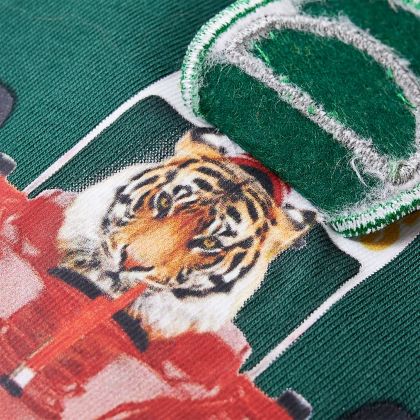 Детска тениска с дълъг ръкав, зелена, 92