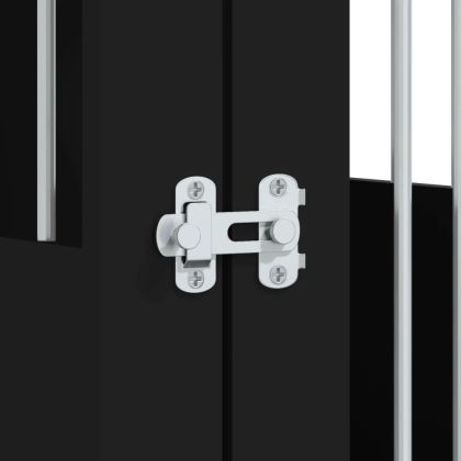 Клетка за куче мебел, черна, 45x62x59 см, инженерно дърво