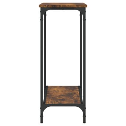 Конзолна маса, опушен дъб, 101x30,5x75 см, инженерно дърво