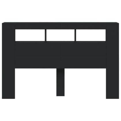 LED горна табла, черна, 160x18,5x103,5 см, инженерно дърво