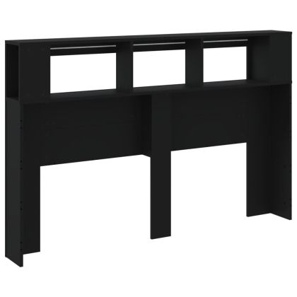 LED горна табла, черна, 160x18,5x103,5 см, инженерно дърво