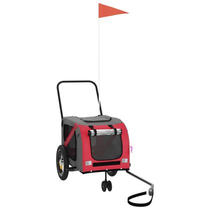 Ремарке за колело за любимци черно червено Оксфорд плат желязо