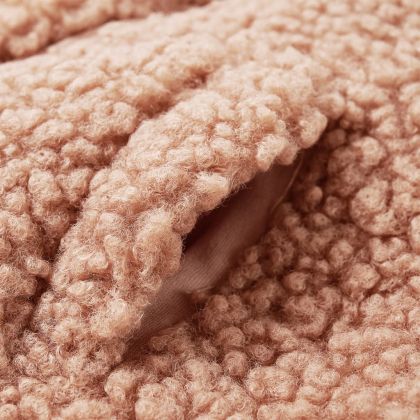 Детско яке с качулка и изкуствен косъм Teddy, светъл коняк, 92