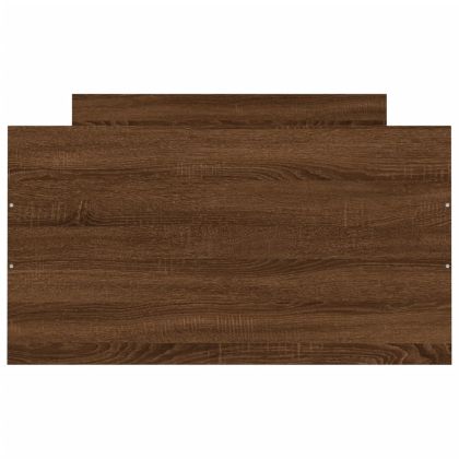 Рамка за легло с горна и долна табла, кафяв дъб, 90x190 см