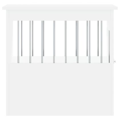 Клетка за куче мебел, бяла, 45x62x59 см, инженерно дърво