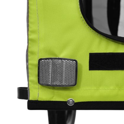 Ремарке за колело за любимци зелено черно Оксфорд плат и желязо