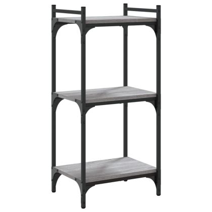 Библиотека 3 рафта сив сонома 40x30x86 см инженерно дърво