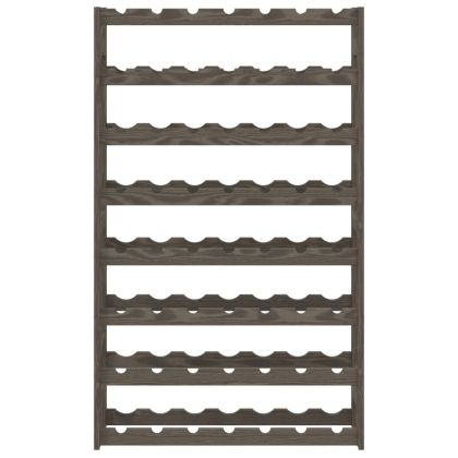 Стойка за вино за 56 бутилки, сива, бор масив