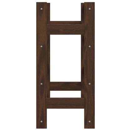 Стойка за вино за 16 бутилки, кафява, бор масив