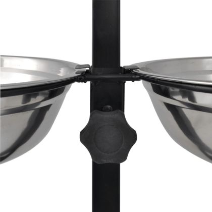 Хранилка за куче на стойка, регулируема, 2 х 4,1 л. стоманени купички