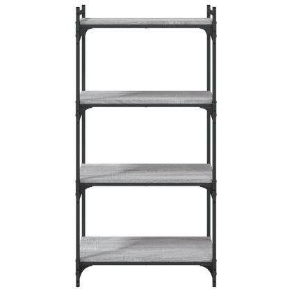Библиотека 4 рафта сив сонома 60x30x120 см инженерно дърво