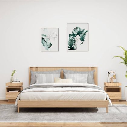 Нощни шкафчета с LED осветление, 2 бр, сонома дъб, 40x39x48,5см