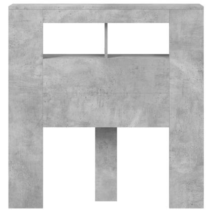 LED горна табла, бетонно сива,100x18,5x103,5см, инженерно дърво