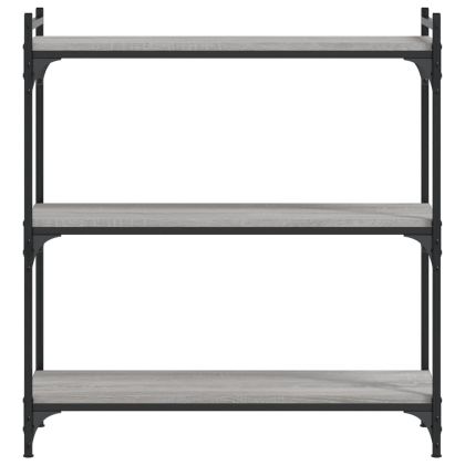 Библиотека 3 рафта сив сонома 80x30x86 см инженерно дърво