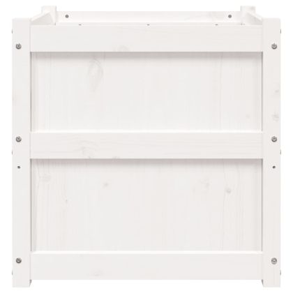 Градински сандъци, 2 бр, бели, борово дърво масив