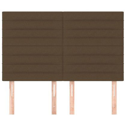 Табла за легло, тъмнокафява, 144x5x118/128 см, плат
