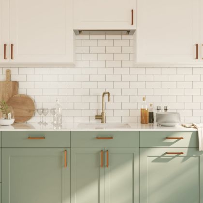 Дръжки за шкафове, 10 бр, бронз, 128 мм, неръждаема стомана