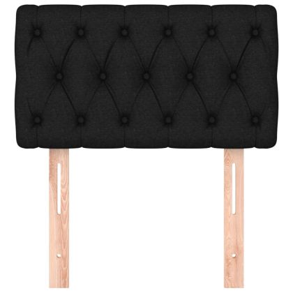 Горна табла за легло, черна, 80x7x78/88 см, плат