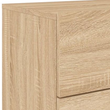 Нощни шкафчета за стена с LED осветление, 2 бр, сонома дъб