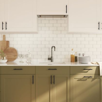 Дръжки за шкафове, 10 бр, черни, 96 мм, неръждаема стомана