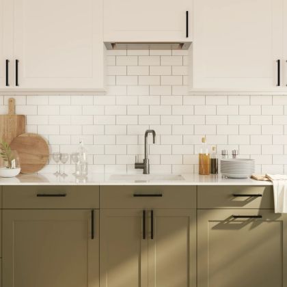 Дръжки за шкафове, 10 бр, черни, 160 мм, неръждаема стомана