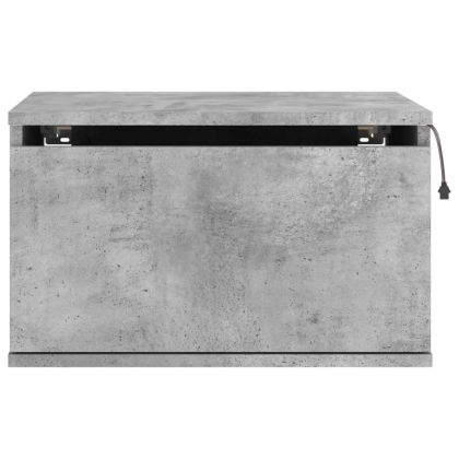 Нощни шкафчета за стена с LED осветление, 2 бр, бетонно сиви