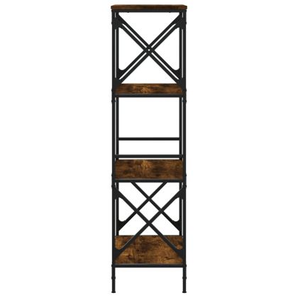 Библиотека 4 рафта опушен дъб 59x35x132 см инженерно дърво