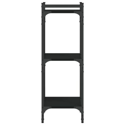 Библиотека 3 рафта черна 40x30x86 см инженерно дърво