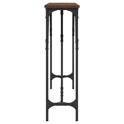 Конзолна маса, кафяв дъб, 140x23x75 см, инженерно дърво