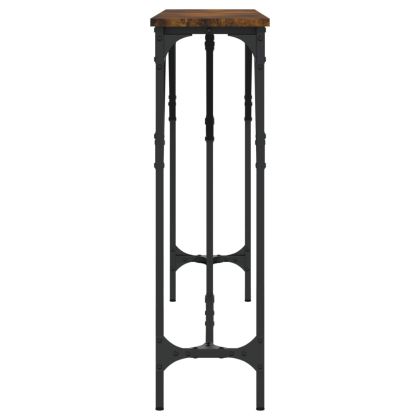 Конзолна маса, опушен дъб, 140x23x75 см, инженерно дърво