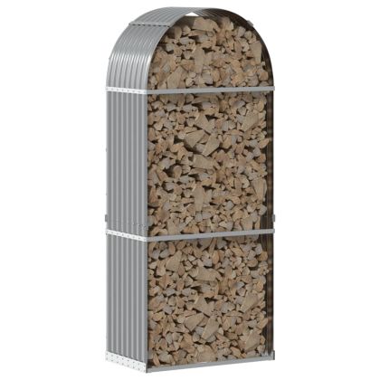 Поставка за дърва, светлосив, 80x45x190 см, поцинкована стомана