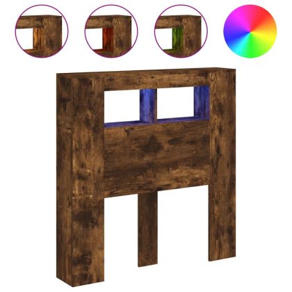 LED горна табла, опушен дъб, 100x18,5x103,5 см, инженерно дърво