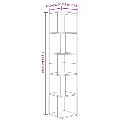 Ъглов шкаф, кафяв дъб, 33x33x164,5 см, инженерно дърво