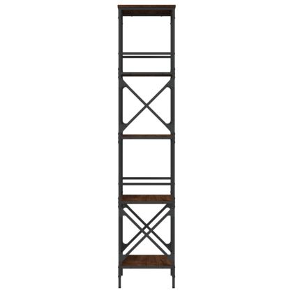 Библиотека 5 рафта кафяв дъб 59x35x171 см инженерно дърво