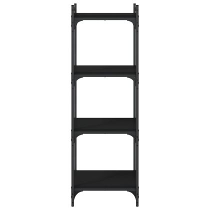 Библиотека 4 рафта черна 40x30x120 см инженерно дърво