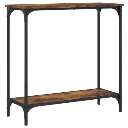 Конзолна маса, опушен дъб, 75x30,5x75 см, инженерно дърво