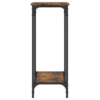 Конзолна маса, опушен дъб, 75x30,5x75 см, инженерно дърво