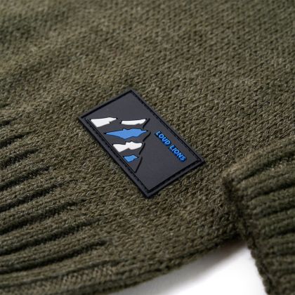 Детски плетен пуловер, каки, 92