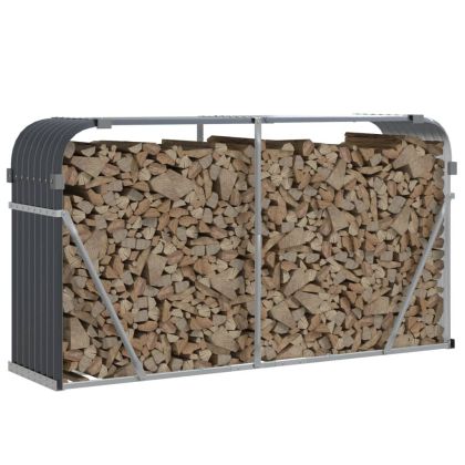 Поставка за дърва, антрацит, 180x45x100 см, поцинкована стомана