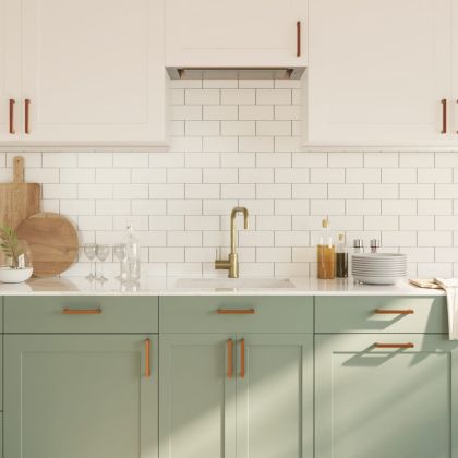 Дръжки за шкафове, 20 бр, бронз, 128 мм, неръждаема стомана