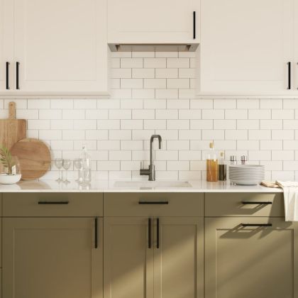 Дръжки за шкафове, 20 бр, черни, 160 мм, неръждаема стомана