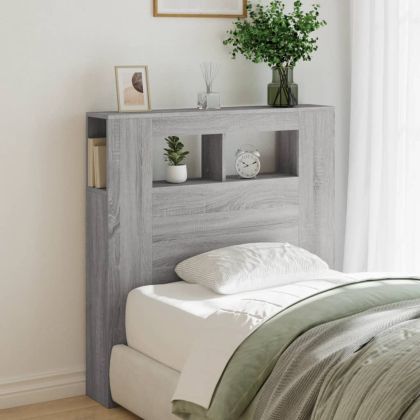 LED горна табла, сив сонома, 100x18,5x103,5 см, инженерно дърво