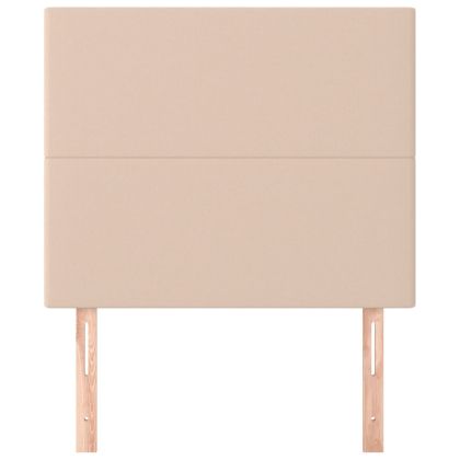 Табла за легло, цвят капучино, 100x5x118/128 см, изкуствена кожа