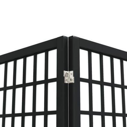 Параван за стая, 3 панела, японски стил, 120x170 cм, черен