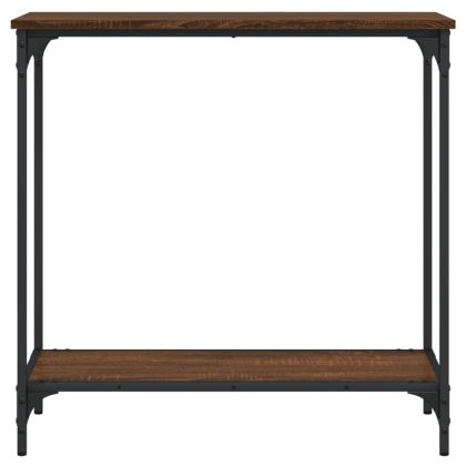 Конзолна маса, кафяв дъб, 75x30,5x75 см, инженерно дърво